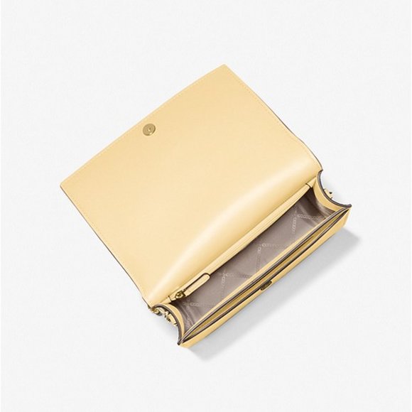 Michael Kors Jet Set Large Saffiano Leather Brown Crossbody Bag - Buttercup - Picture 4 of 6